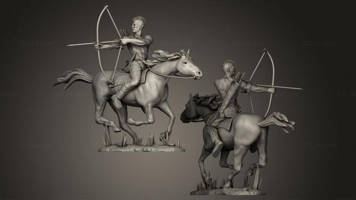 Military figurines (Buffalo hunt, STKW_0003) 3D models for cnc